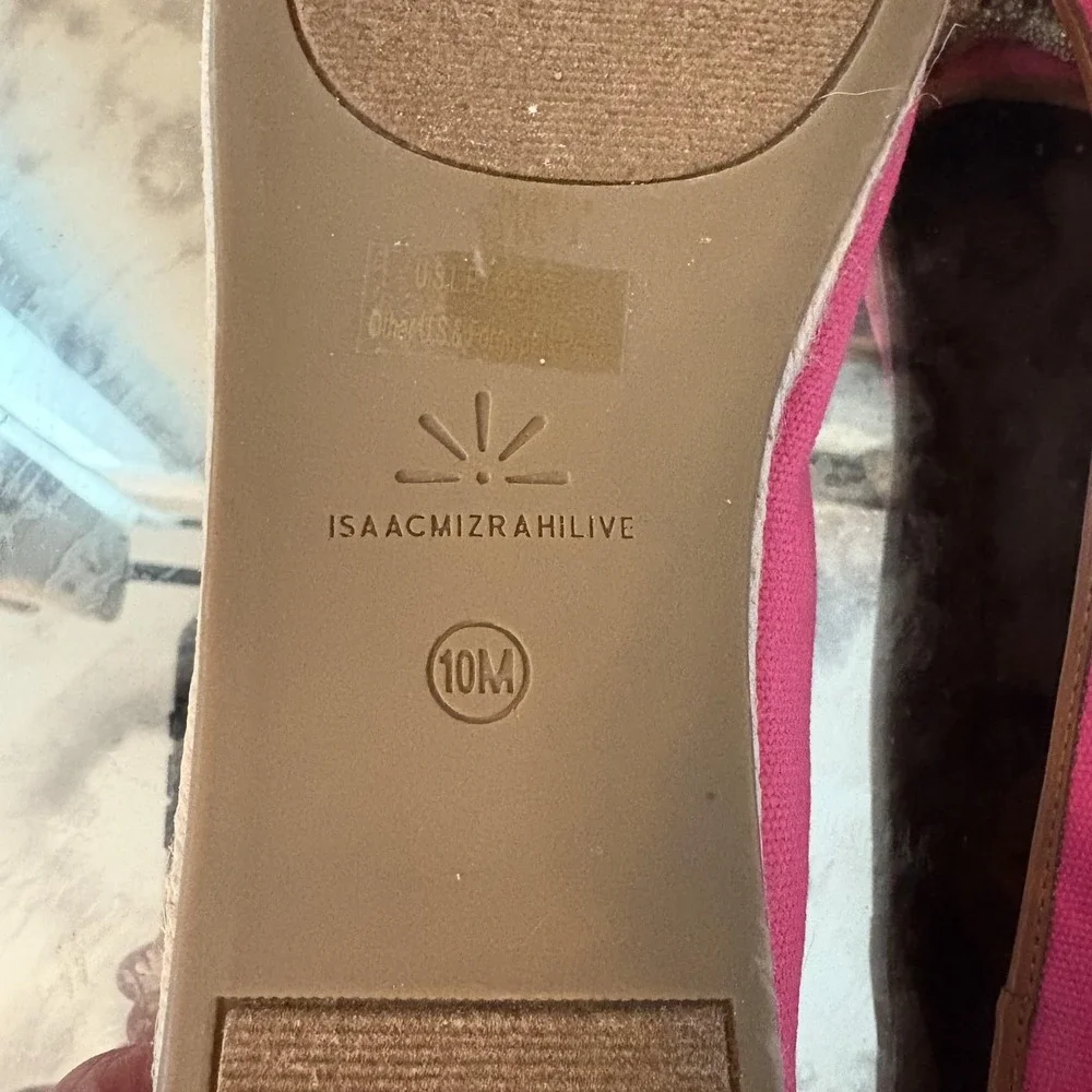Isaac Mizrahi Shoes Womens Size 10 Pink Canvas Starfish Jeweled Espadrille Flats